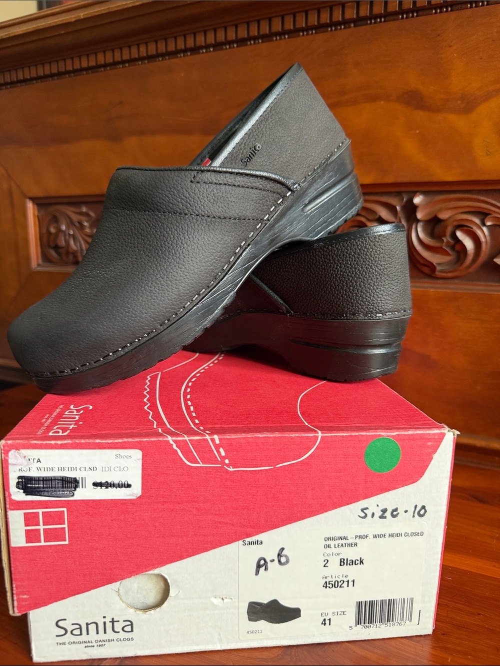 Sanita | Original Prof. Wide Heidi Closed Oiled Leather Clogs -EU 41 / US 10
